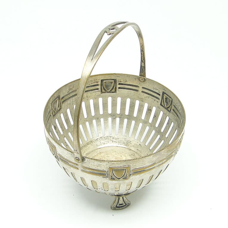 Cukiernica, Art Nouveau, mosiądz srebrzony, Szwecja, początek XX w. - 188314