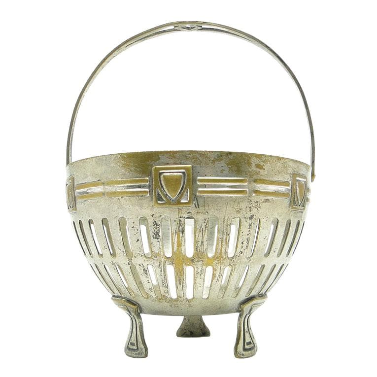 Cukiernica, Art Nouveau, mosiądz srebrzony, Szwecja, początek XX w. - 193287