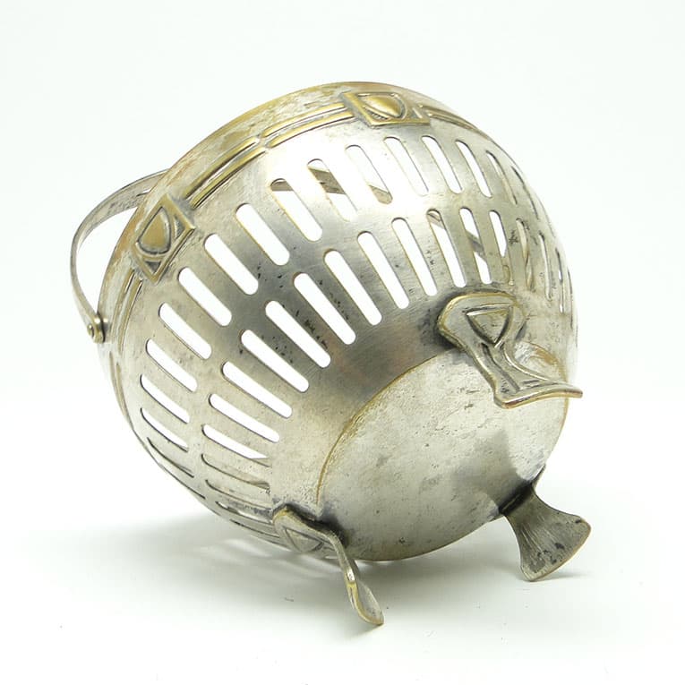 Cukiernica, Art Nouveau, mosiądz srebrzony, Szwecja, początek XX w. - 188317