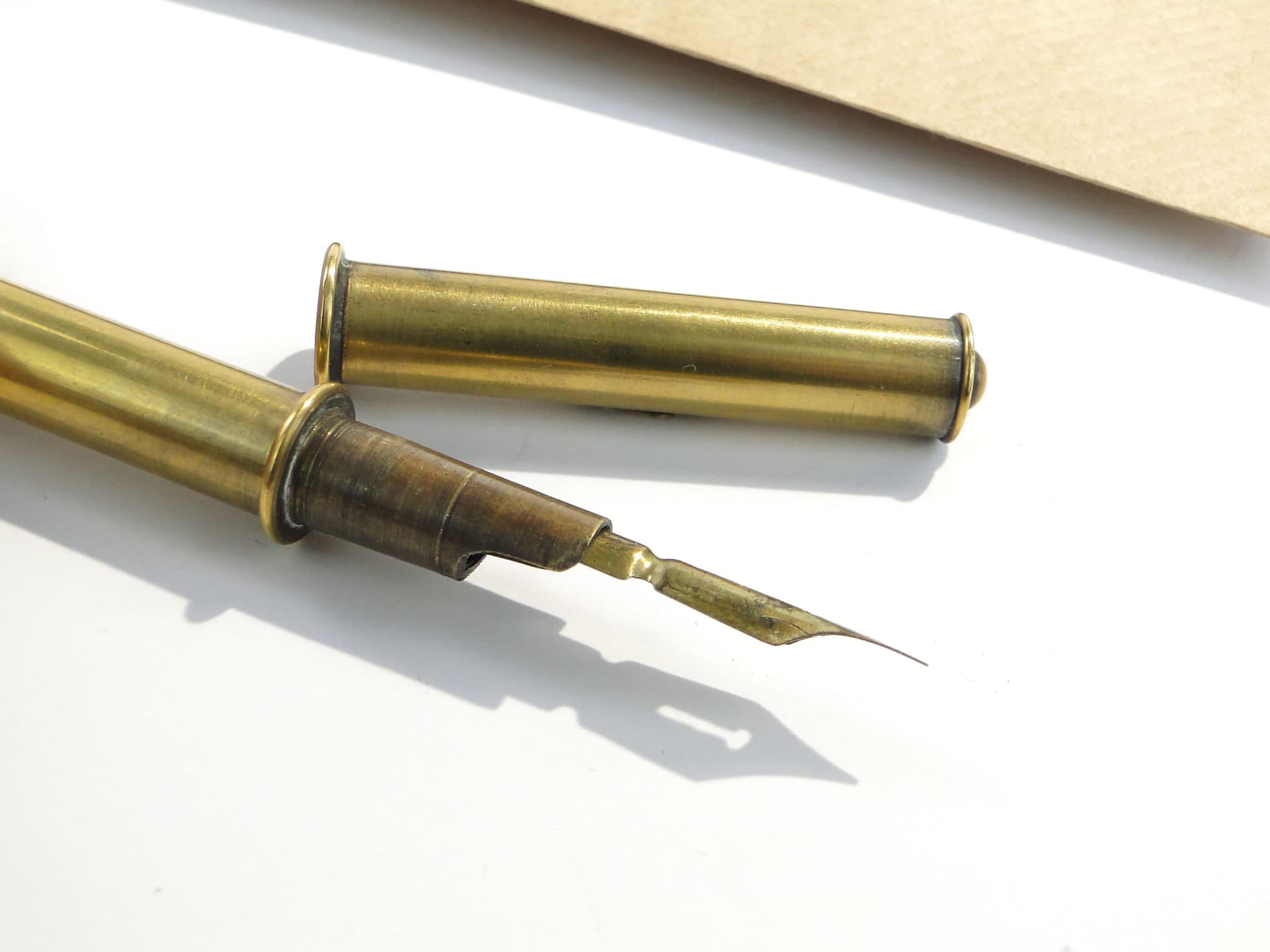 Neoclassical travel pen, dark brown, bronze, Russia, 19th century - 188326