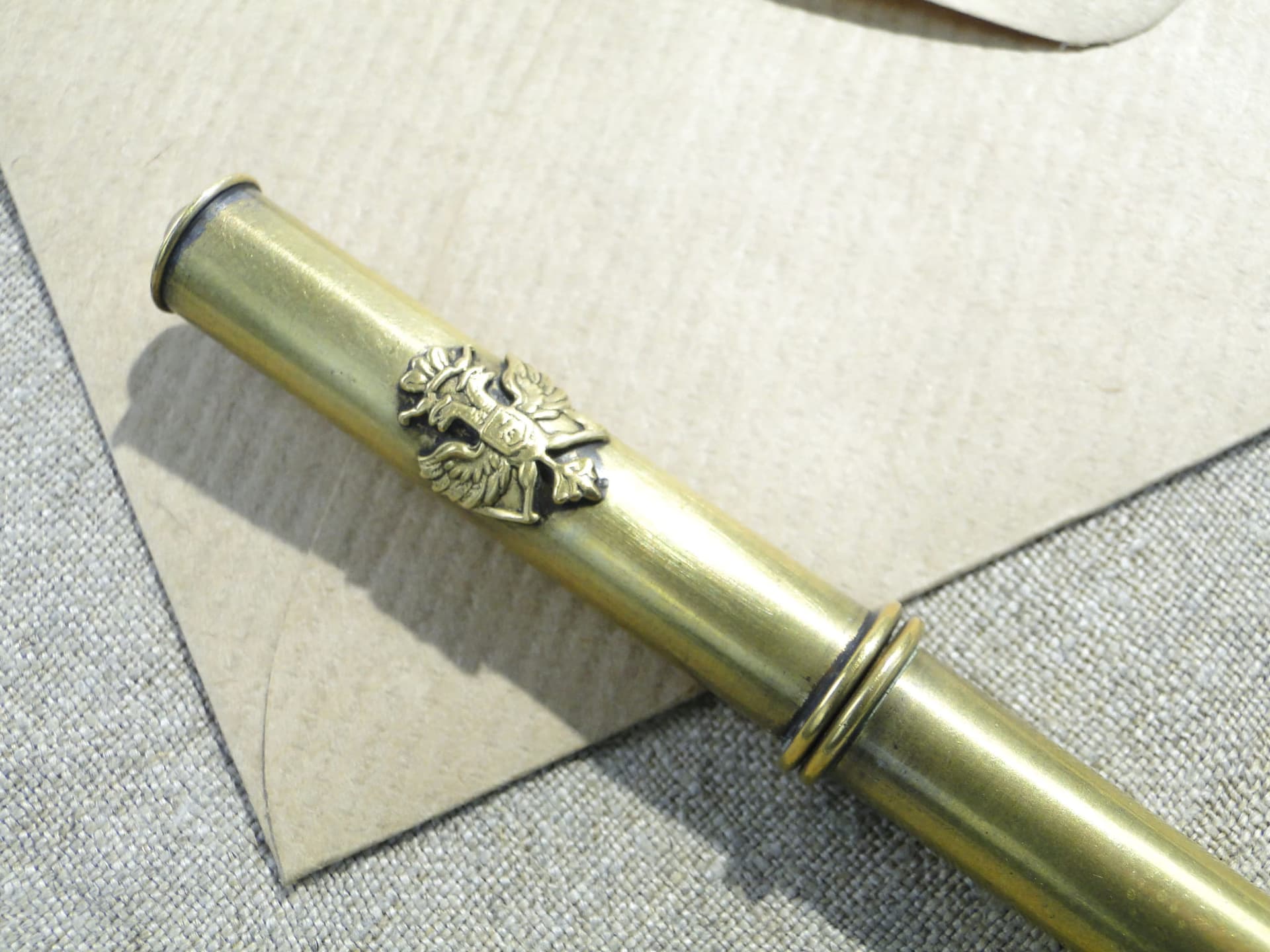 Neoclassical travel pen, dark brown, bronze, Russia, 19th century - 188331