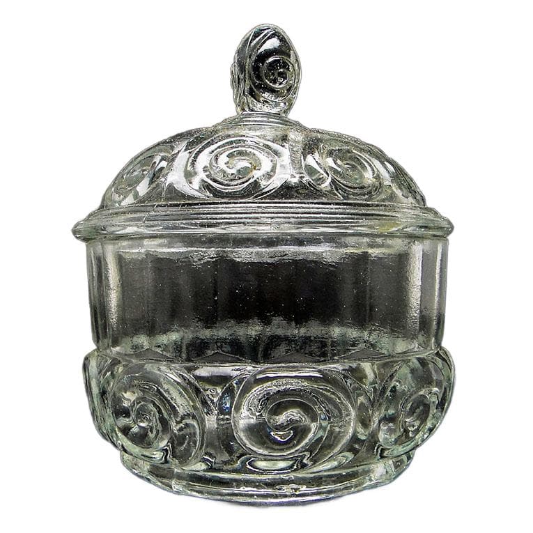 Sugar bowl, postmodernism new look, pressed glass, Poland, 1970s. - 192978