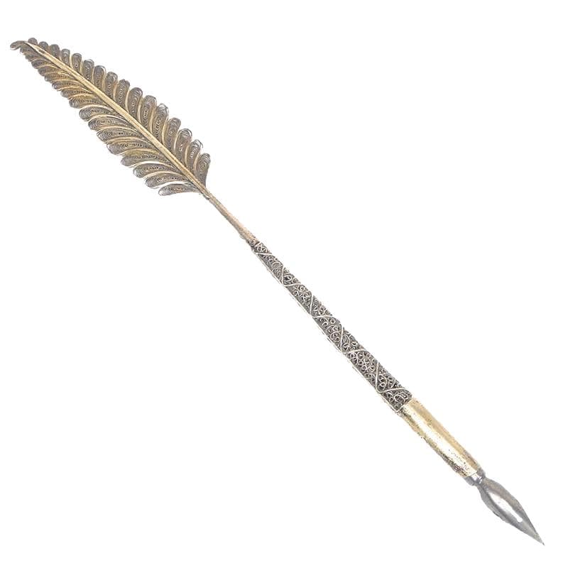 Dip pen filigree, silver, France, 19th c.