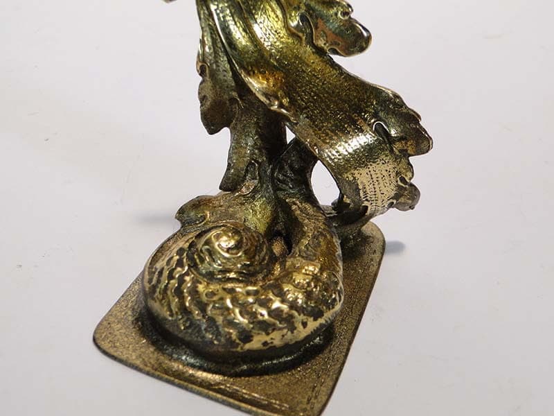 Postument na zegarek kieszonkowy, rocaille, mosiądz złocisty, Austria, lata 20. - 188394