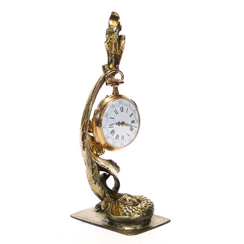 Postument na zegarek kieszonkowy, rocaille, mosiądz złocisty, Austria, lata 20. - 188399