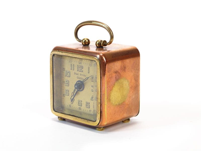 Zegar podróżny secesyjny, copper, mosiądz, Niemcy, XIX w. - 188408