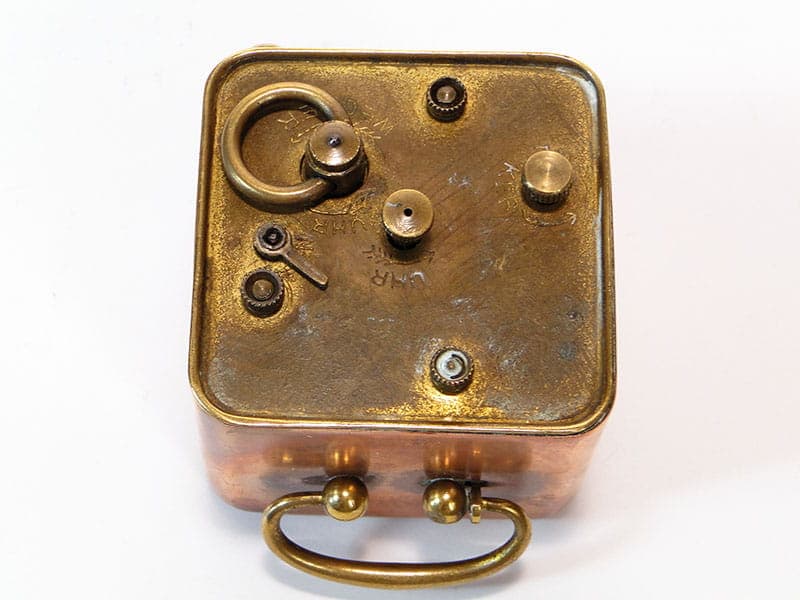 Zegar podróżny secesyjny, copper, mosiądz, Niemcy, XIX w. - 188410