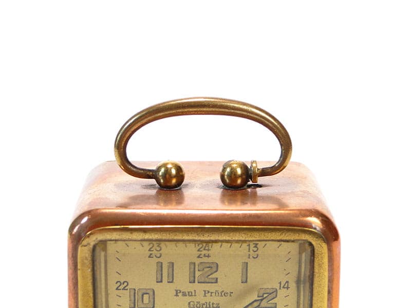 Zegar podróżny secesyjny, copper, mosiądz, Niemcy, XIX w. - 188416