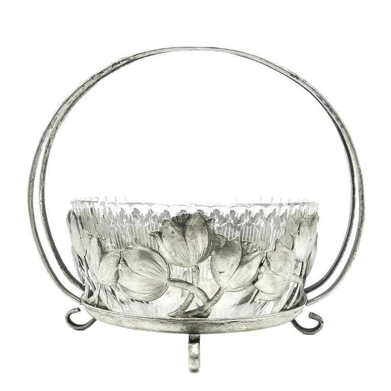 Sugar bowl, Postmodernism, silver-plated brass, HEFRA, Poland, 1970s. - 193264