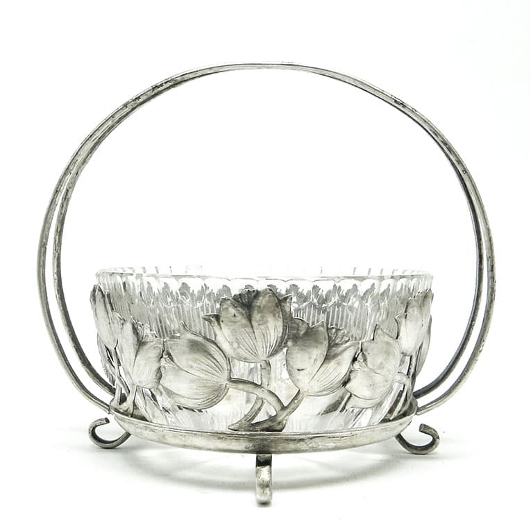 Sugar bowl, Postmodernism, silver-plated brass, HEFRA, Poland, 1970s. - 188447