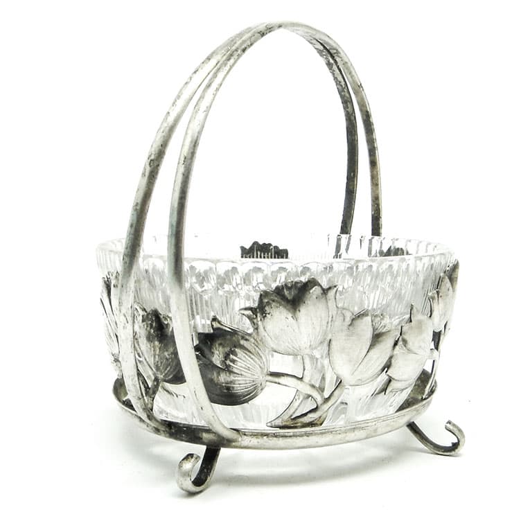 Sugar bowl, Postmodernism, silver-plated brass, HEFRA, Poland, 1970s. - 188448