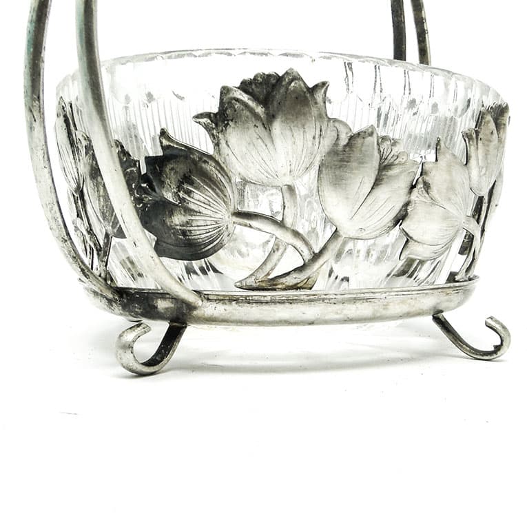 Sugar bowl, Postmodernism, silver-plated brass, HEFRA, Poland, 1970s. - 188449