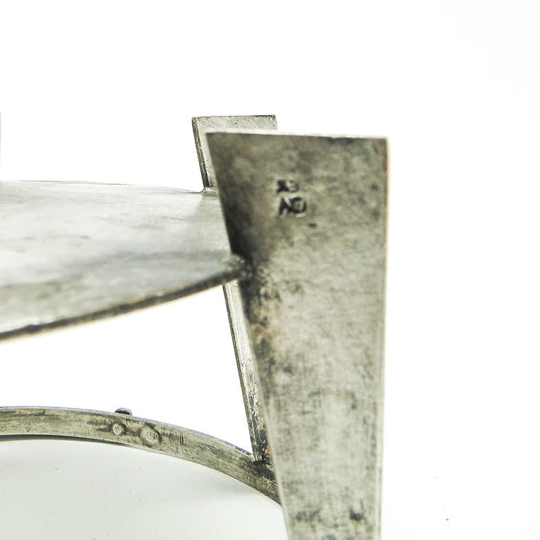 Cukiernica postmodernizm, szkło, mosiądz srebrzony, Polska, lata 70. - 188498