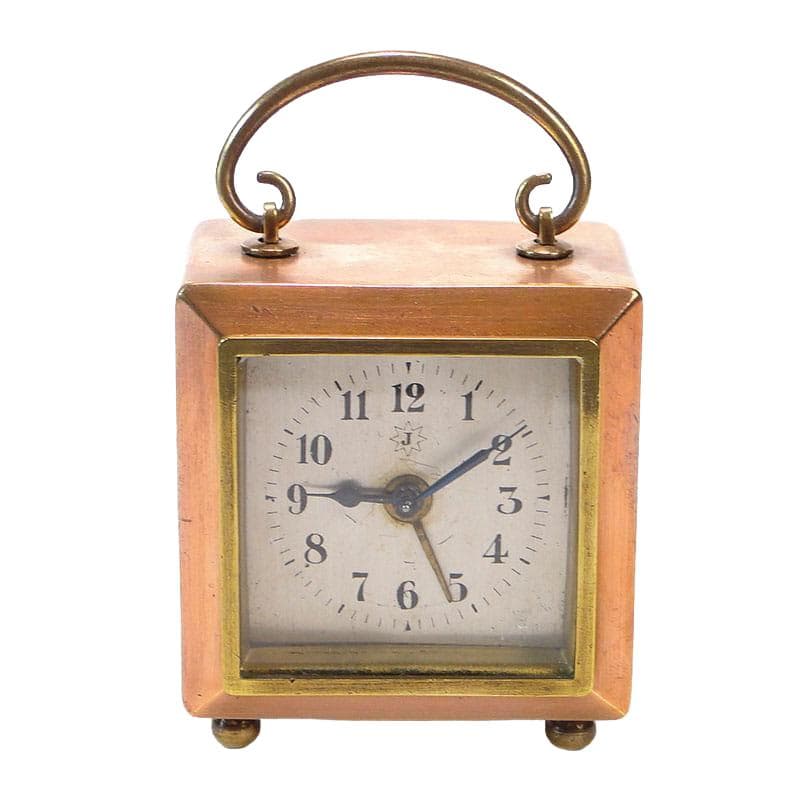 Zegar podróżny miniaturowy, miedź, Niemcy, początek XX w.