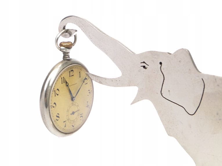 Postument na zegarek kieszonkowy Art Deco, srebrny, metal chromowany, Austria, lata 20. - 188622