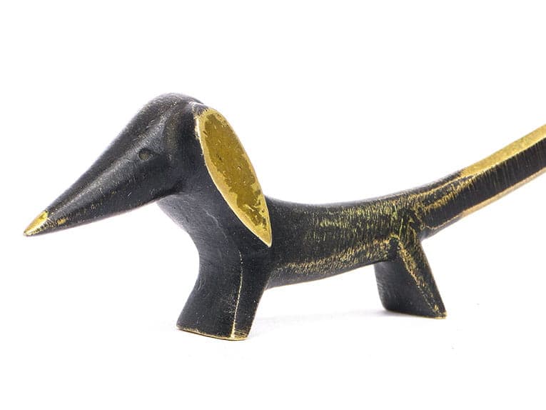 Postument na zegarek kieszonkowy Black Golden Line, brąz czarny, proj. W. Bosse, Herta Baller, Austria, lata 40. - 188641