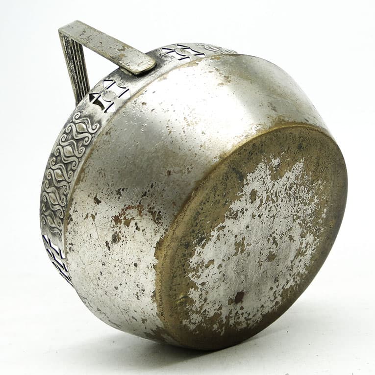 Cukiernica koszyczkowa Art Nouveau, mosiądz srebrzony, Orivit, Niemcy, początek XX w. - 188742