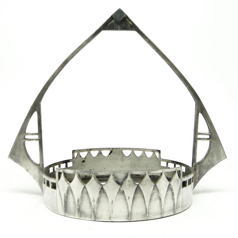 Art Nouveau sugar bowl, silver-plated pewter, WMF, Germany, 1920s.