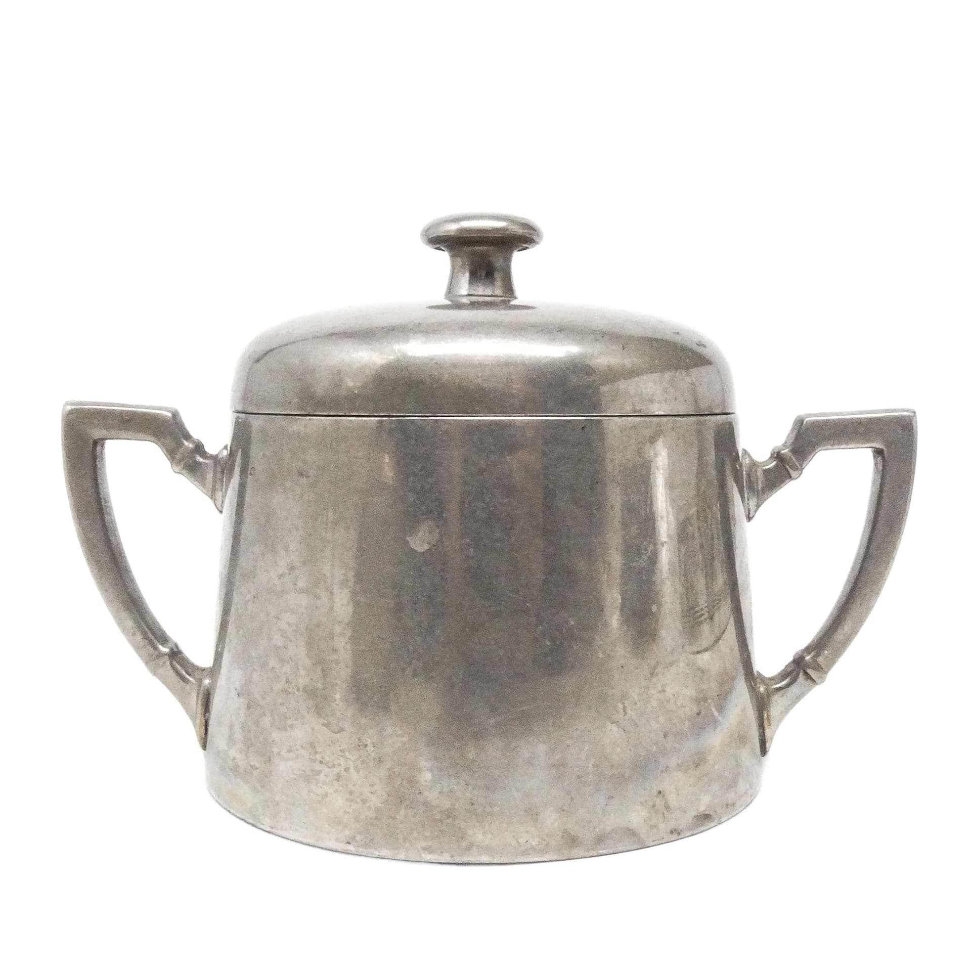 Art Deco sugar bowl, silver-plated brass, Germany, 1920s. - 193226