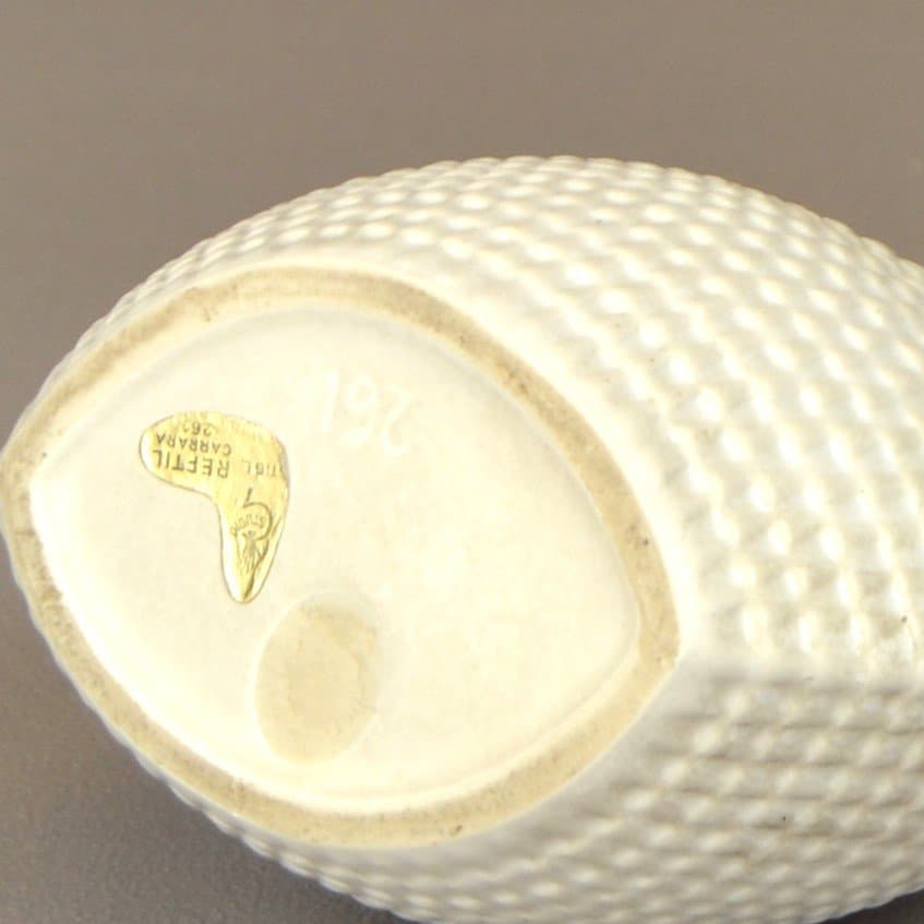 Wazon Reptil, kość słoniowa, kamionka, proj. S. Lindberg, Gustavsberg, Szwecja, lata 50. - 45