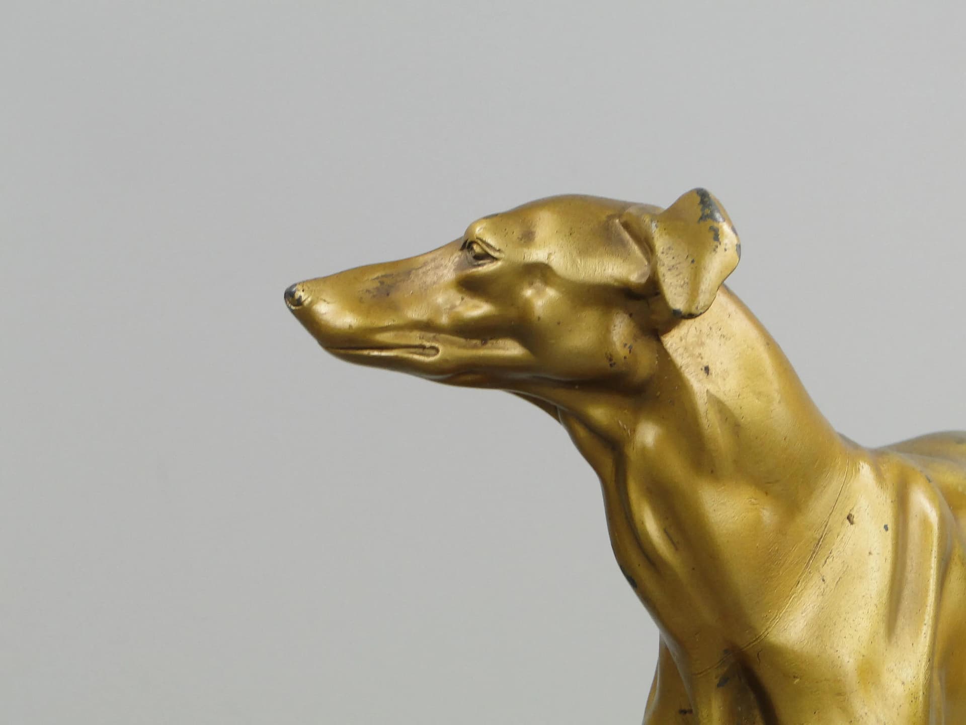 Greyhound Figure Art Deco, gilded metal, Germany, 1920s - 13090