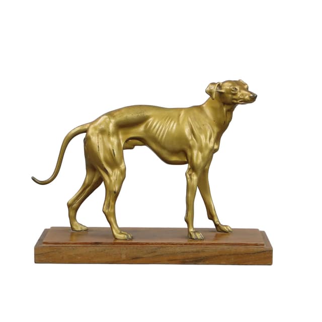 Greyhound Figure Art Deco, gilded metal, Germany, 1920s - DIMENSION