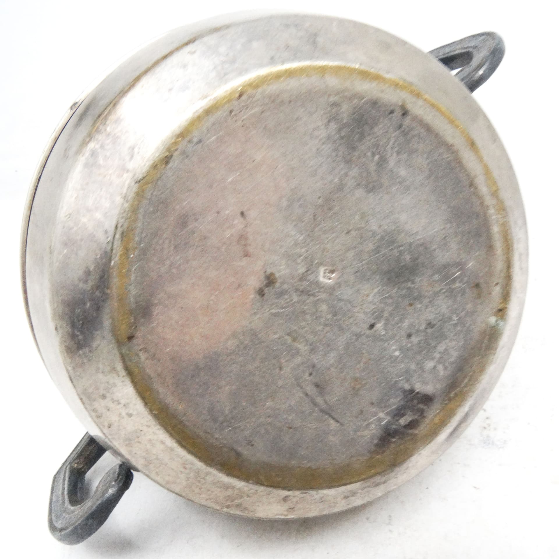 Art Deco sugar bowl, silver-plated brass, pewter, Belgium, 1920s. - 188867