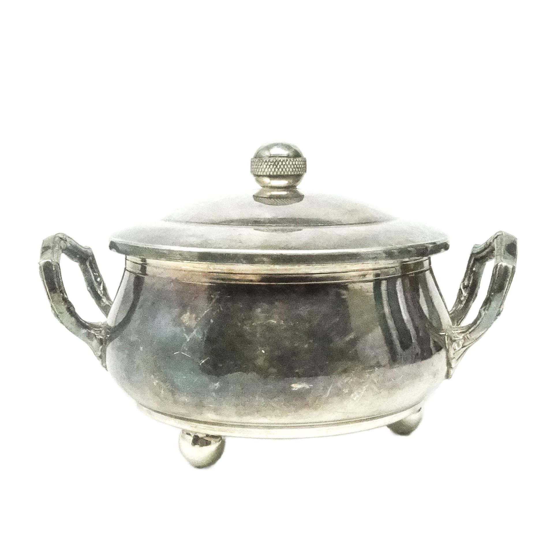 Cukiernica, Art Deco, mosiądz srebrzony, Belgia, lata 30. - 193220