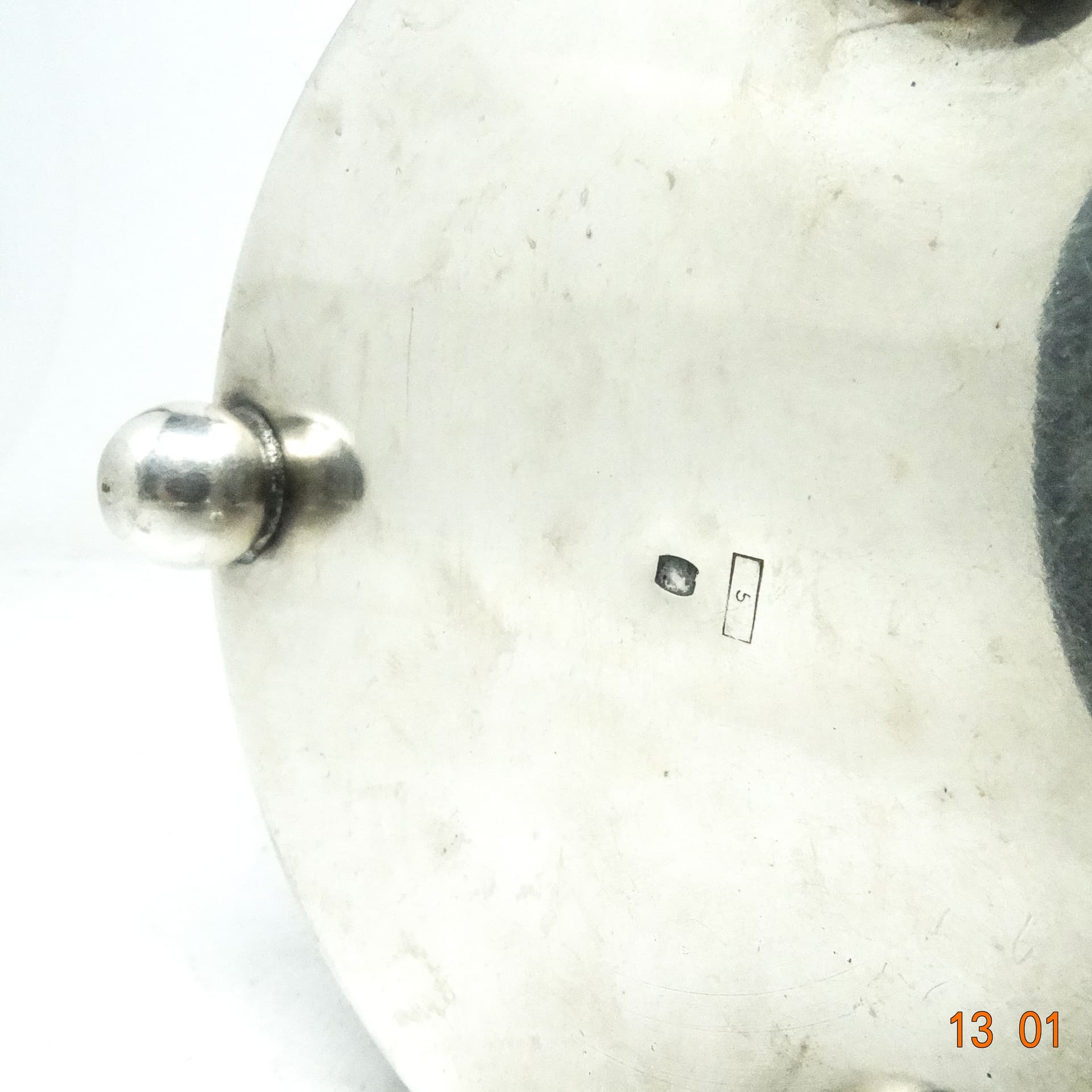 Cukiernica, Art Deco, mosiądz srebrzony, Belgia, lata 30. - 188900