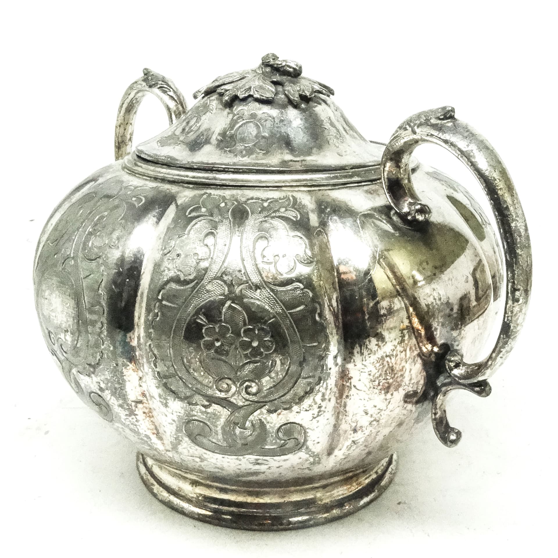 Art Nouveau sugar bowl, pewter, France, early 20th c. - 188913