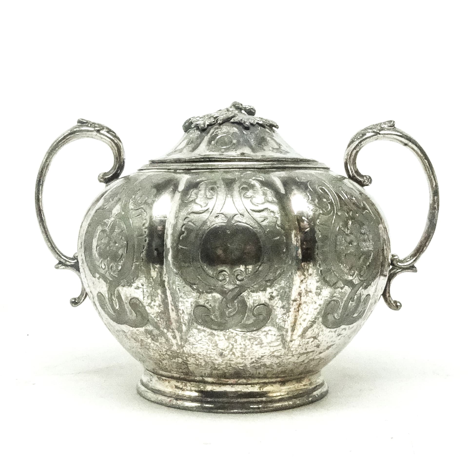 Art Nouveau sugar bowl, pewter, France, early 20th c. - 188910