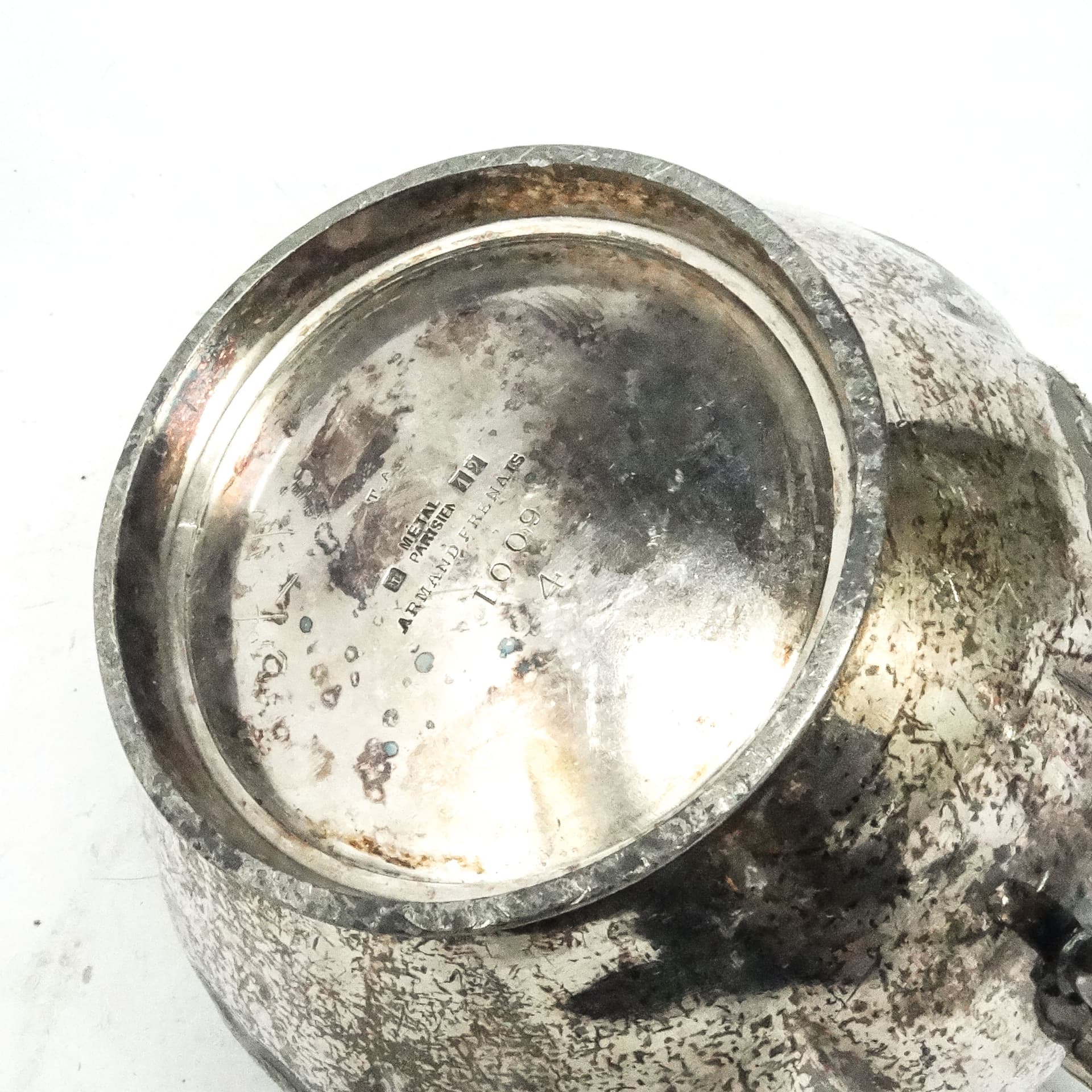 Art Nouveau sugar bowl, pewter, France, early 20th c. - 188919