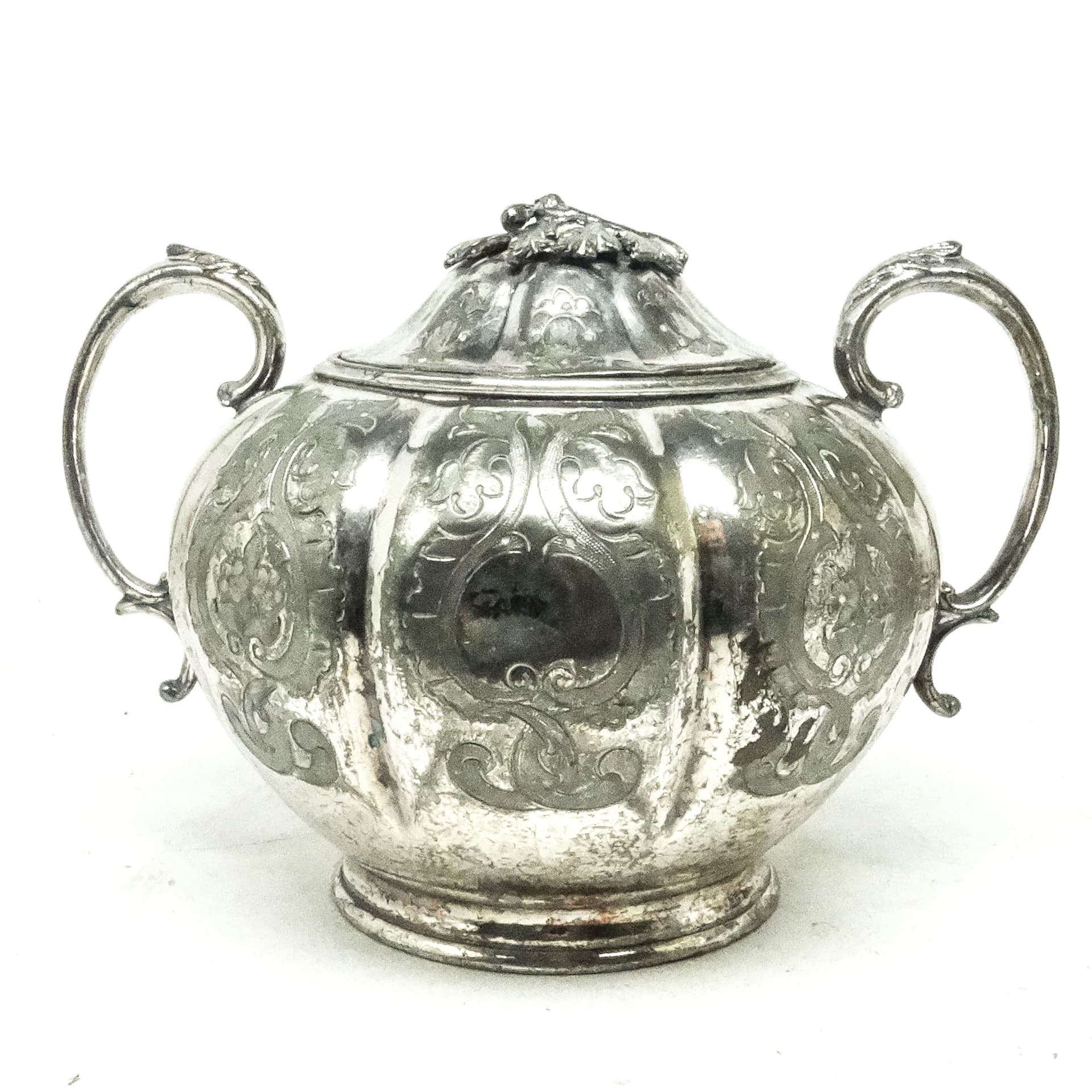 Art Nouveau sugar bowl, pewter, France, early 20th c. - 188914