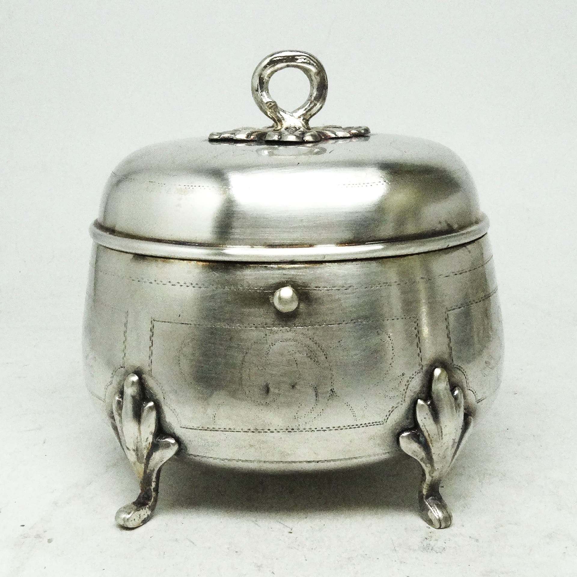 Cukiernica Biedermeier, mosiądz srebrzony, Polska, XIX w. - 188934