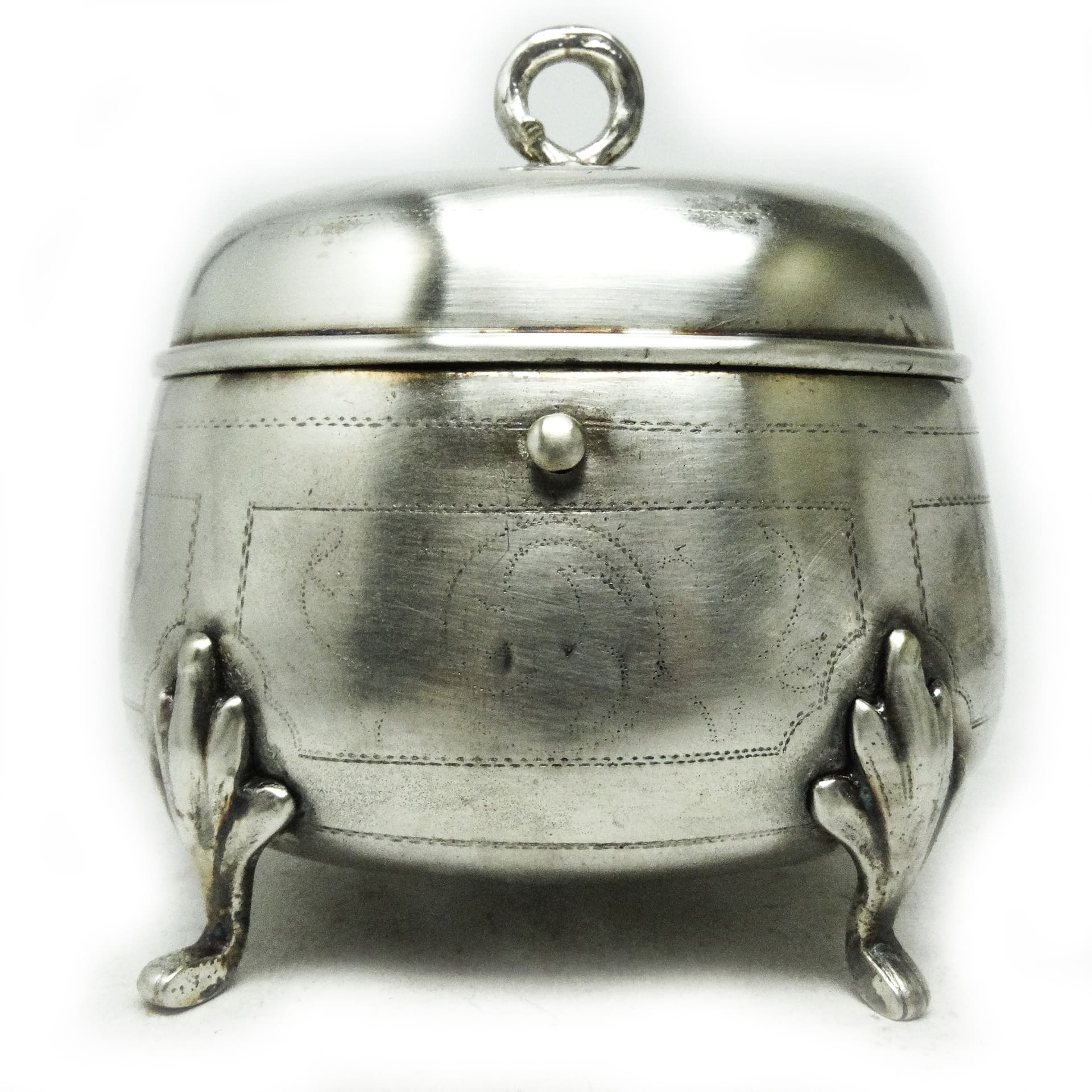 Cukiernica Biedermeier, mosiądz srebrzony, Polska, XIX w. - 188936