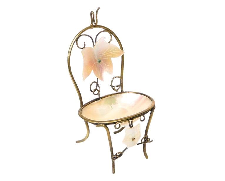 Postument na zegarek kieszonkowy, złocony mosiądz, muszla, Austria, XIX wiek - 193078