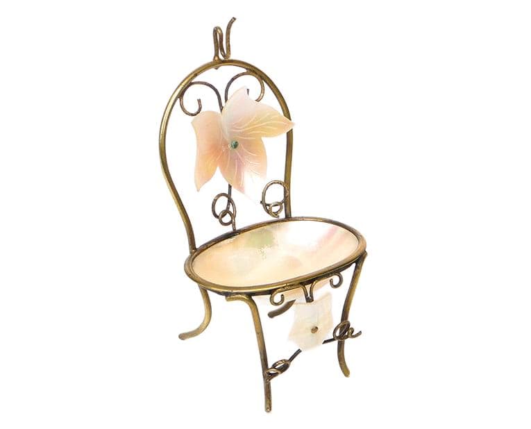 Postument na zegarek kieszonkowy, złocony mosiądz, muszla, Austria, XIX wiek - 190974