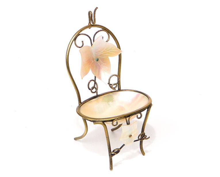 Postument na zegarek kieszonkowy, złocony mosiądz, muszla, Austria, XIX wiek - 188969