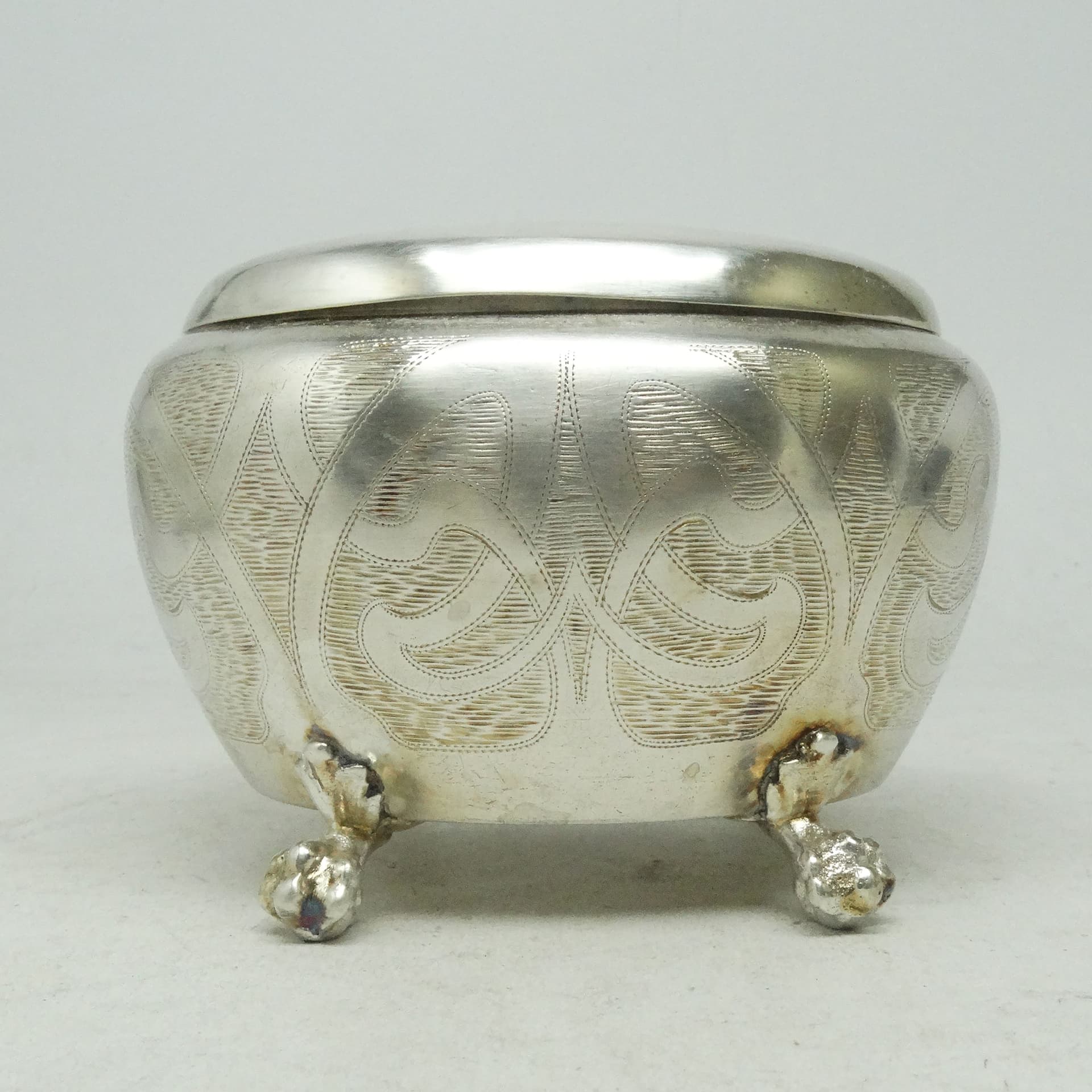 Art Nouveau sugar bowl, silver-plated brass, Belgium, 19th c. - 188994