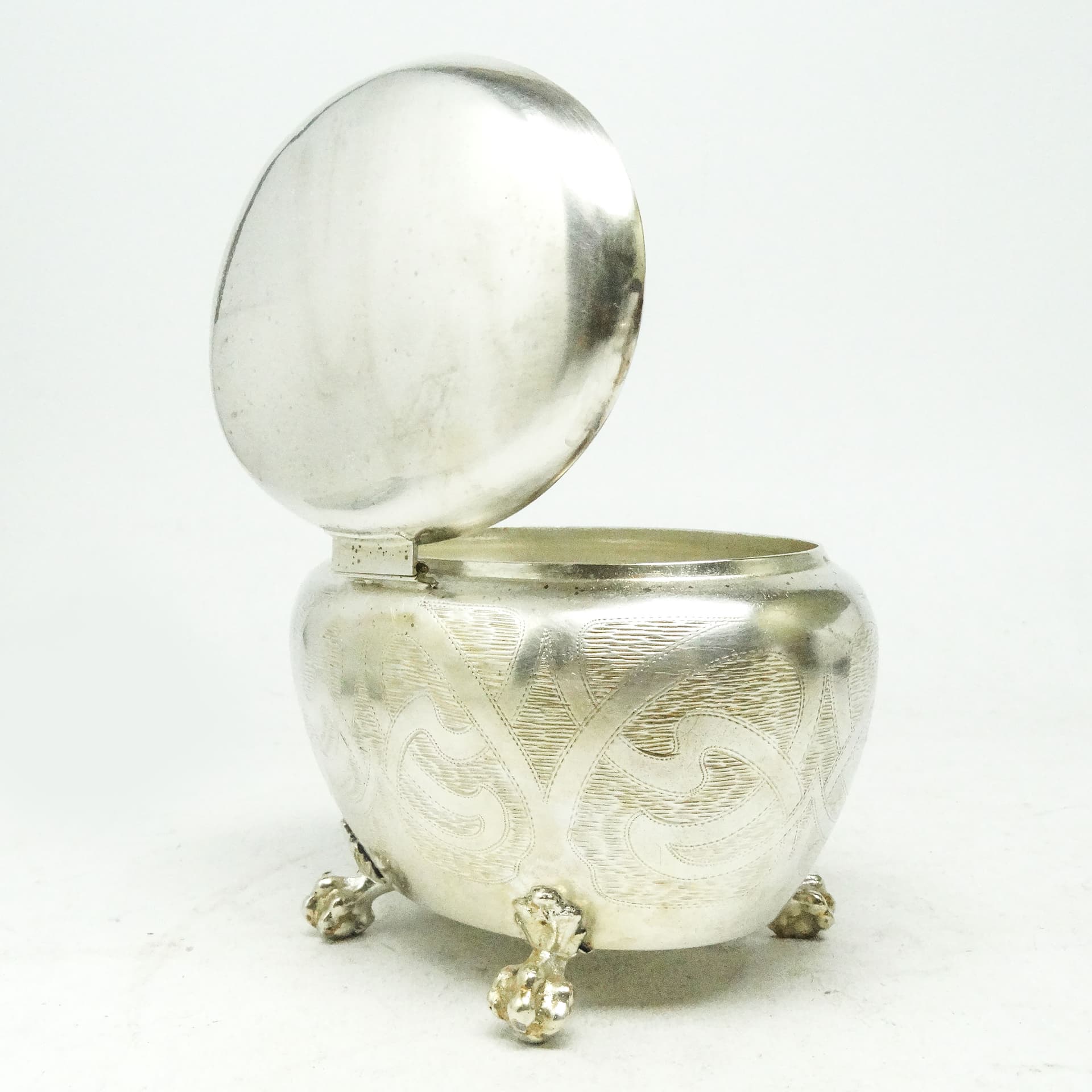 Art Nouveau sugar bowl, silver-plated brass, Belgium, 19th c. - 188997