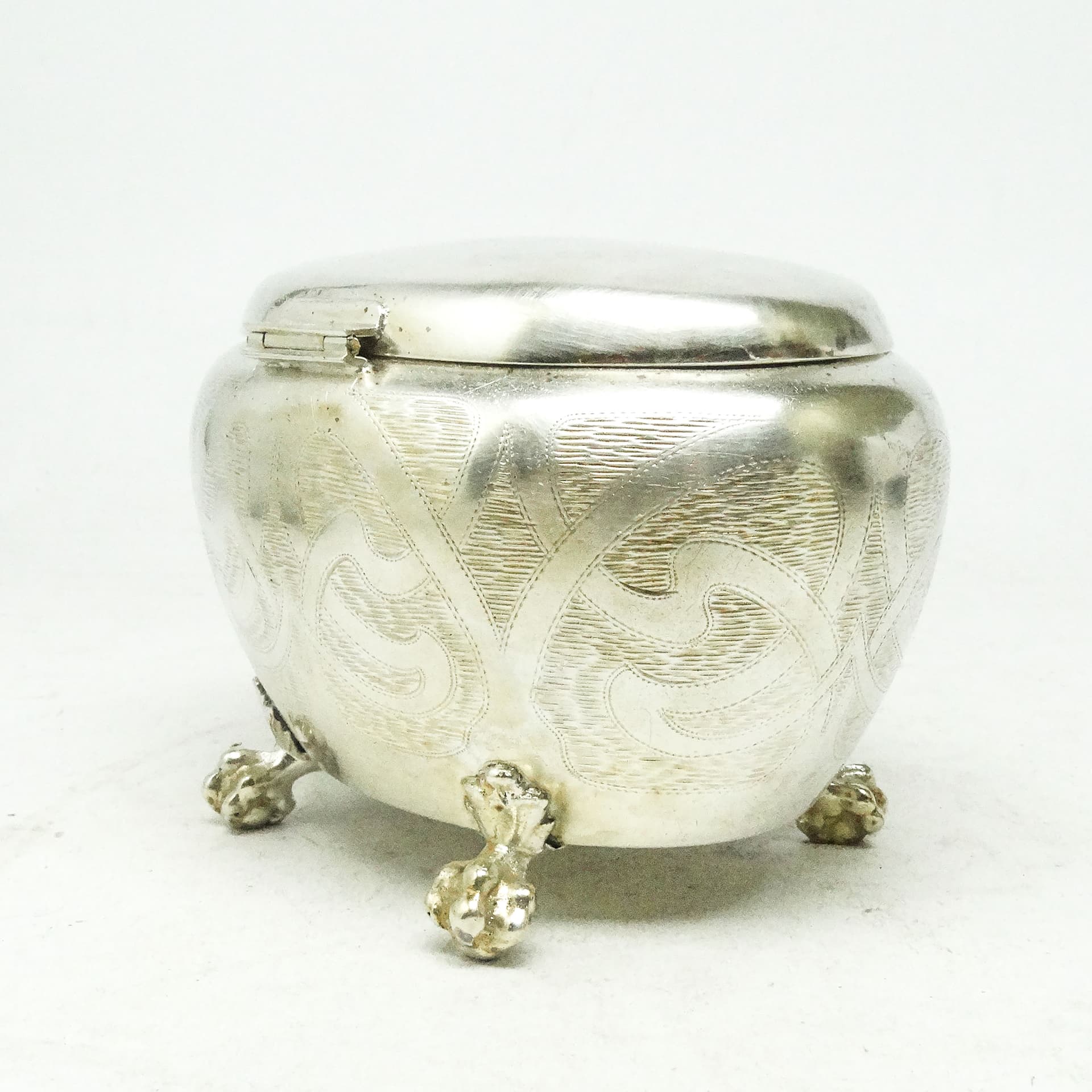Art Nouveau sugar bowl, silver-plated brass, Belgium, 19th c. - 188998