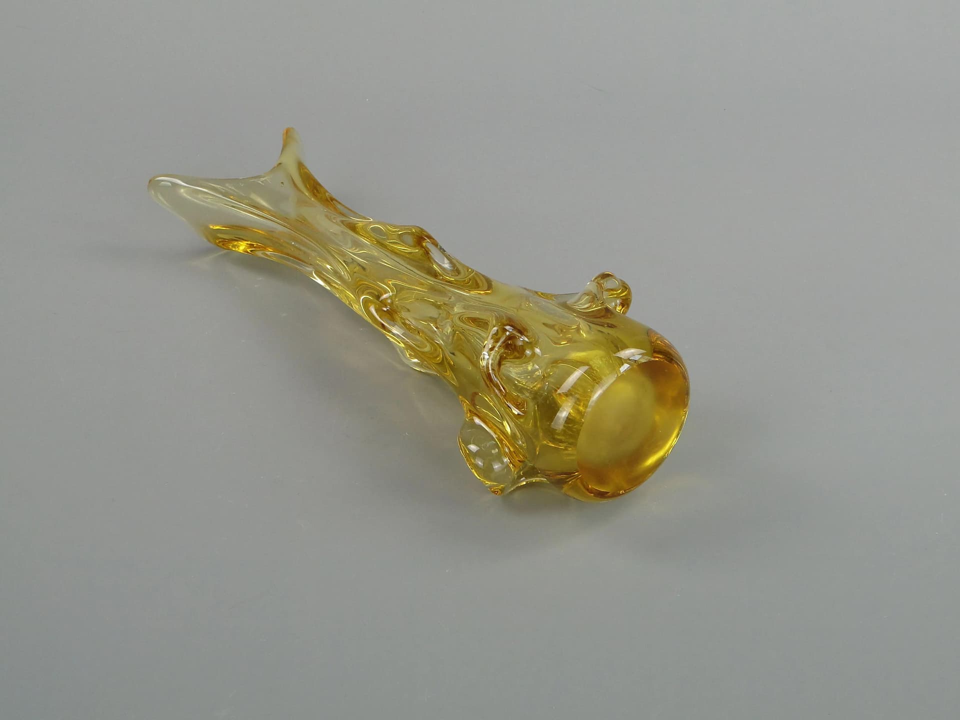 Wazon, szkło turkusowy, Czechosłowacja, lata 60. - 13230