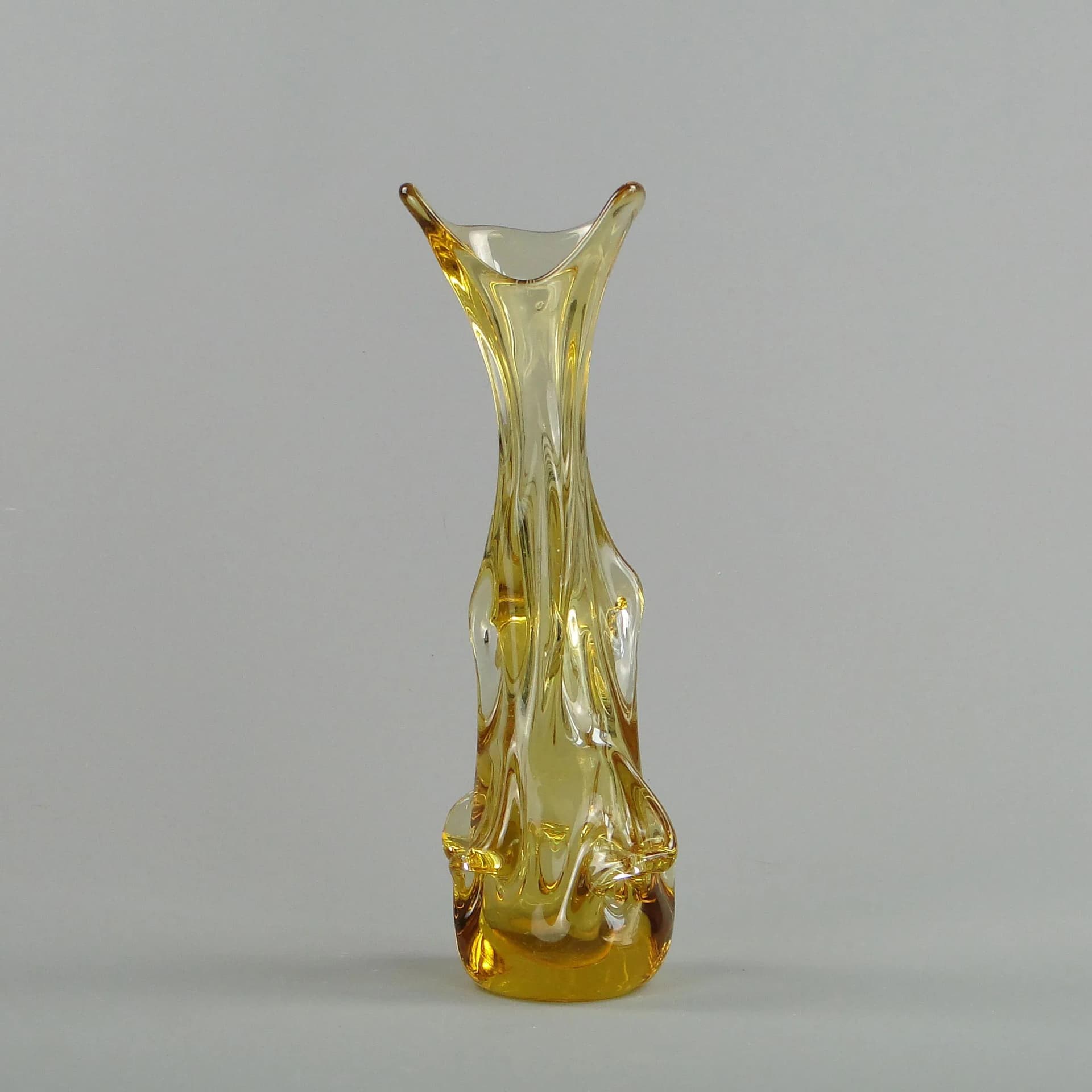 Wazon, szkło turkusowy, Czechosłowacja, lata 60. - 13226