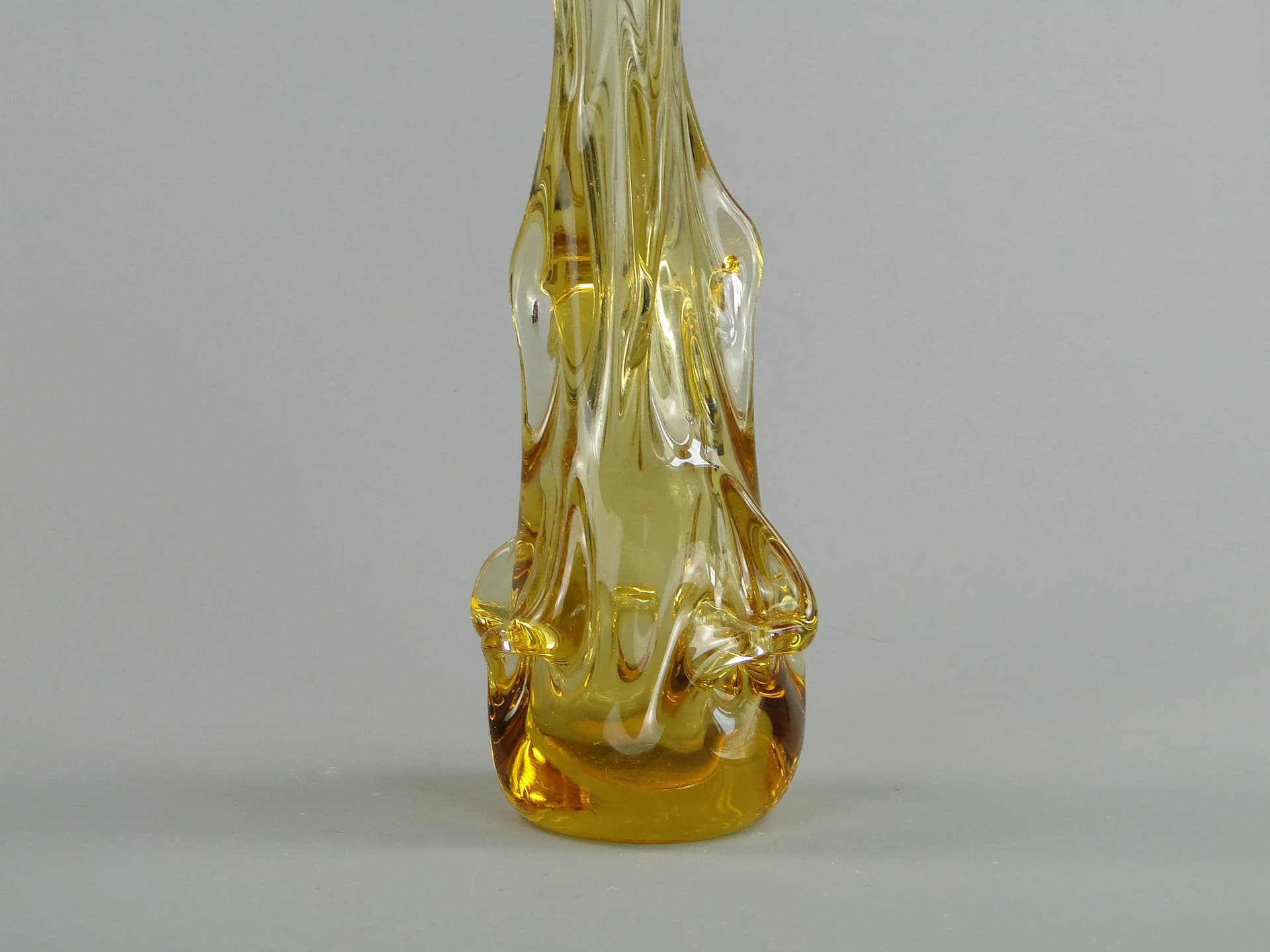 Wazon, szkło turkusowy, Czechosłowacja, lata 60. - 13227