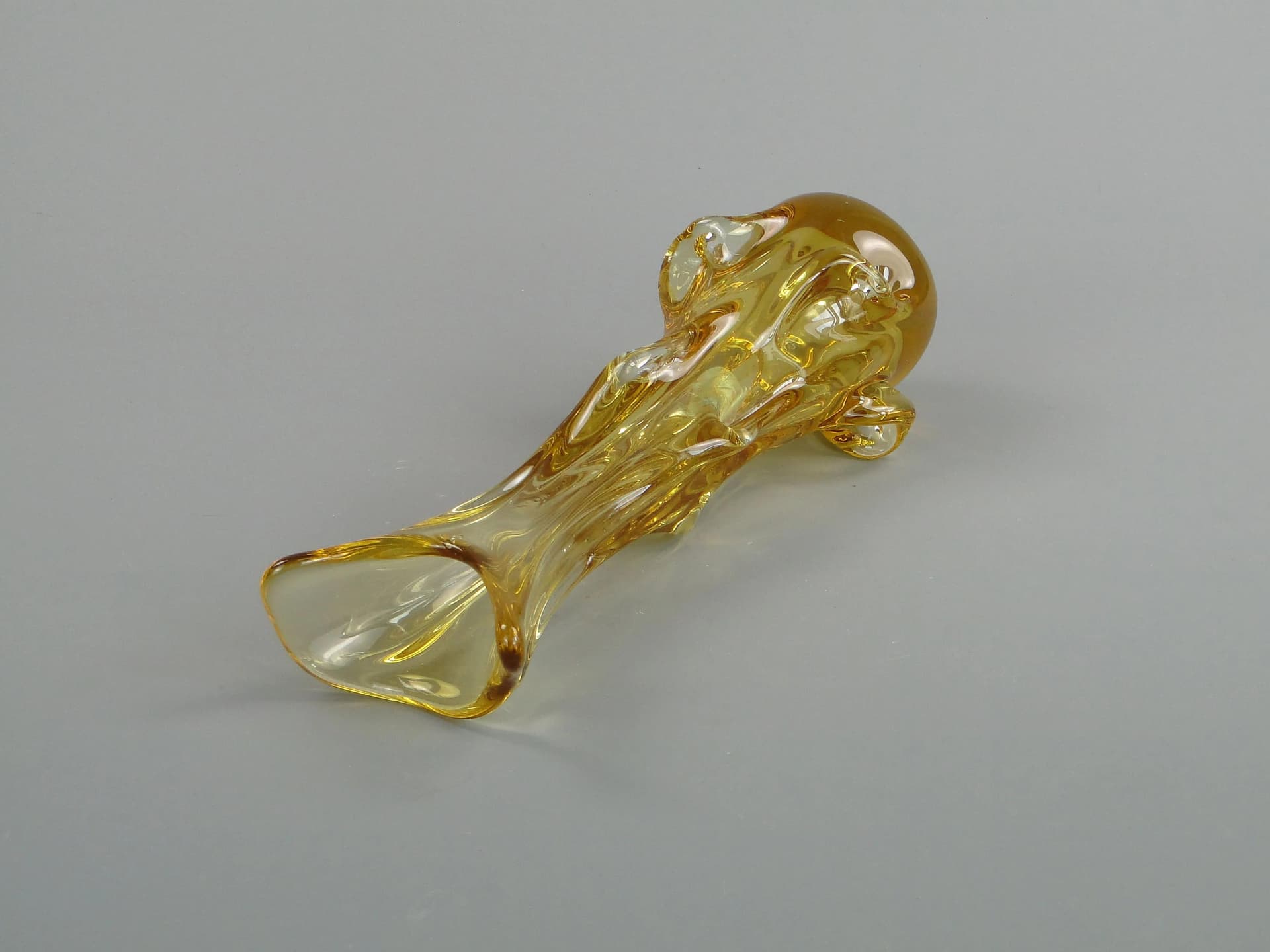 Wazon, szkło turkusowy, Czechosłowacja, lata 60. - 13229