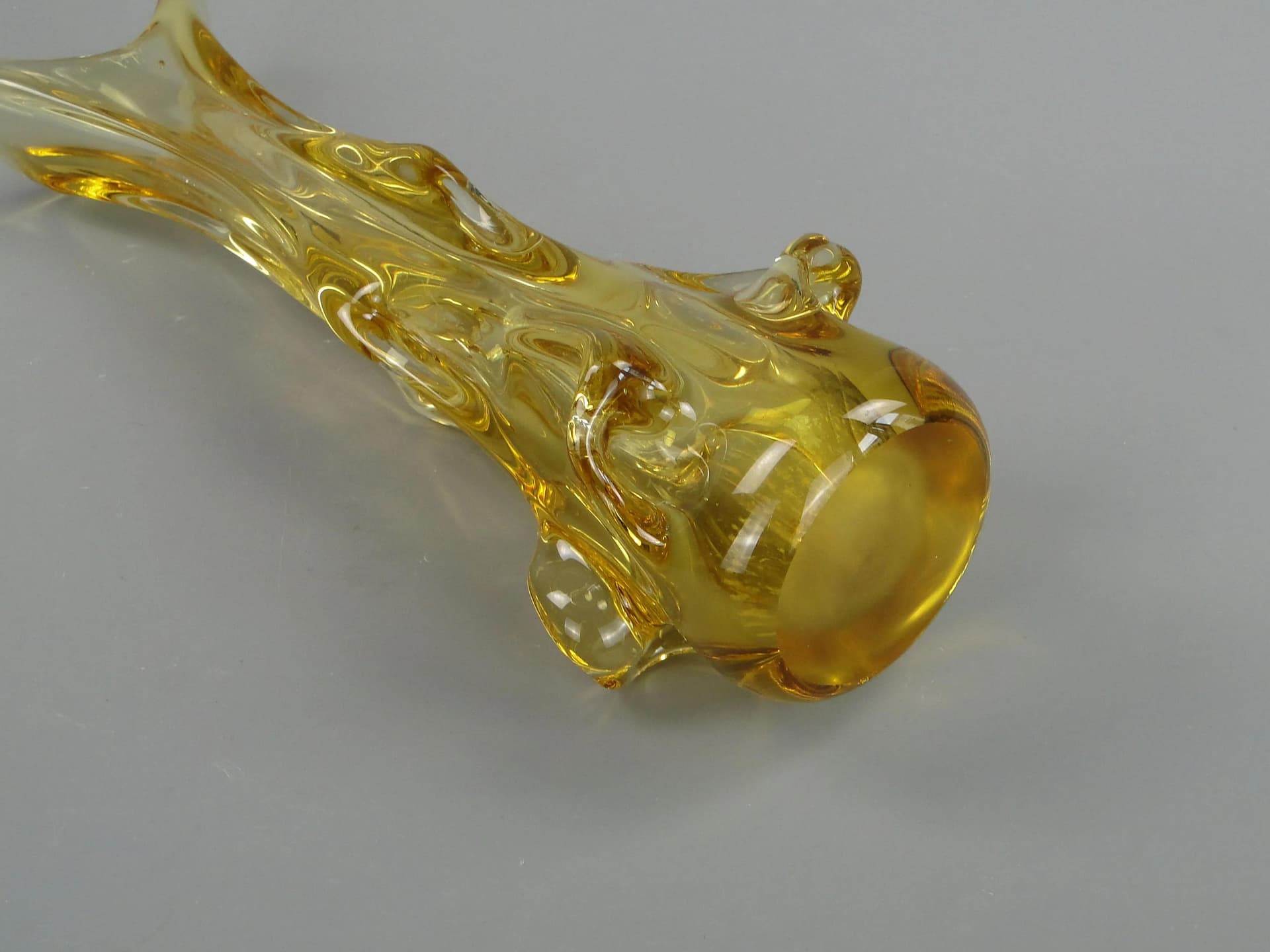 Wazon, szkło turkusowy, Czechosłowacja, lata 60. - 13231