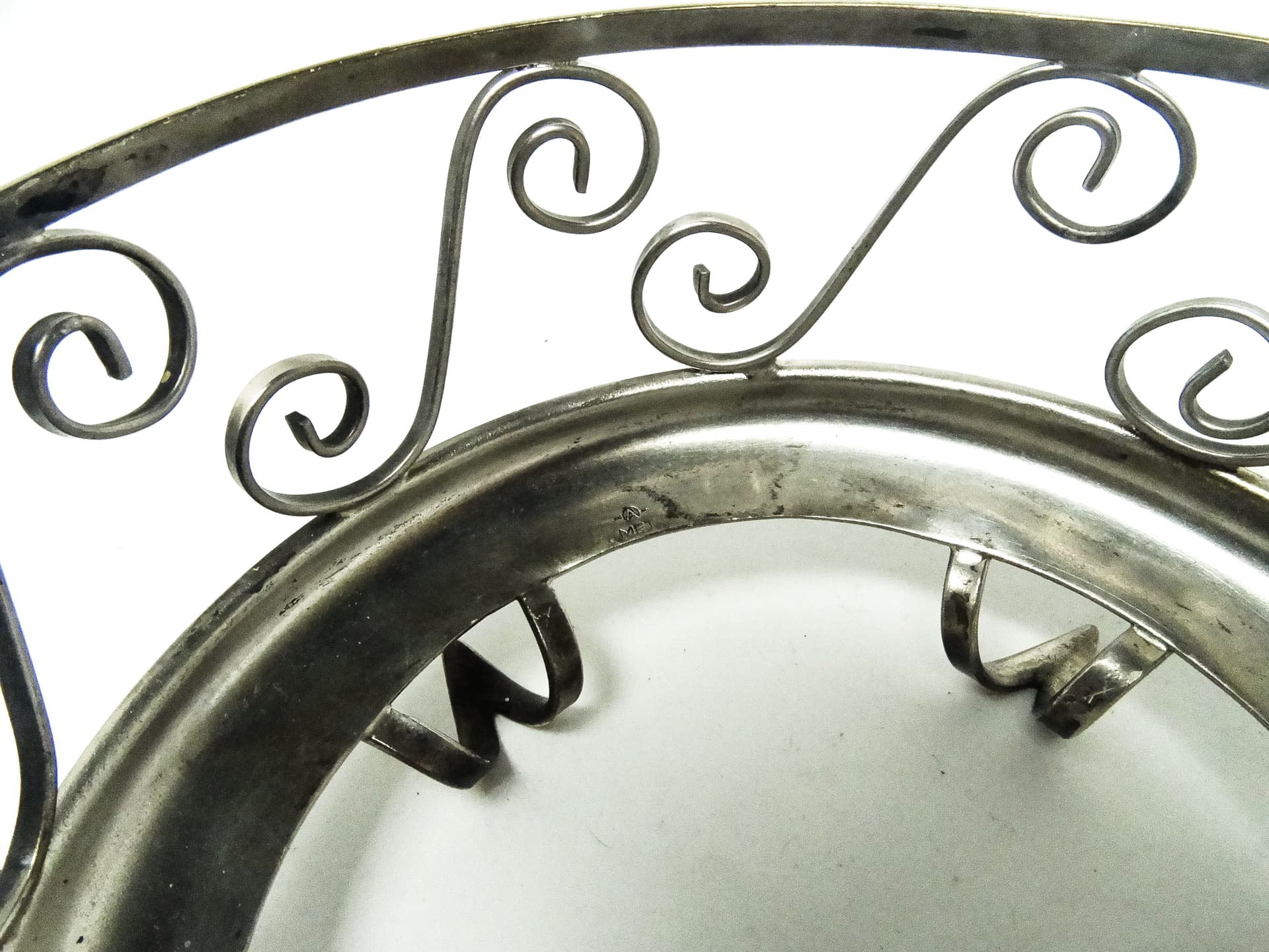 Postmodernist sugar bowl, glass, silver-plated brass, Poland, 1970s. - 189214