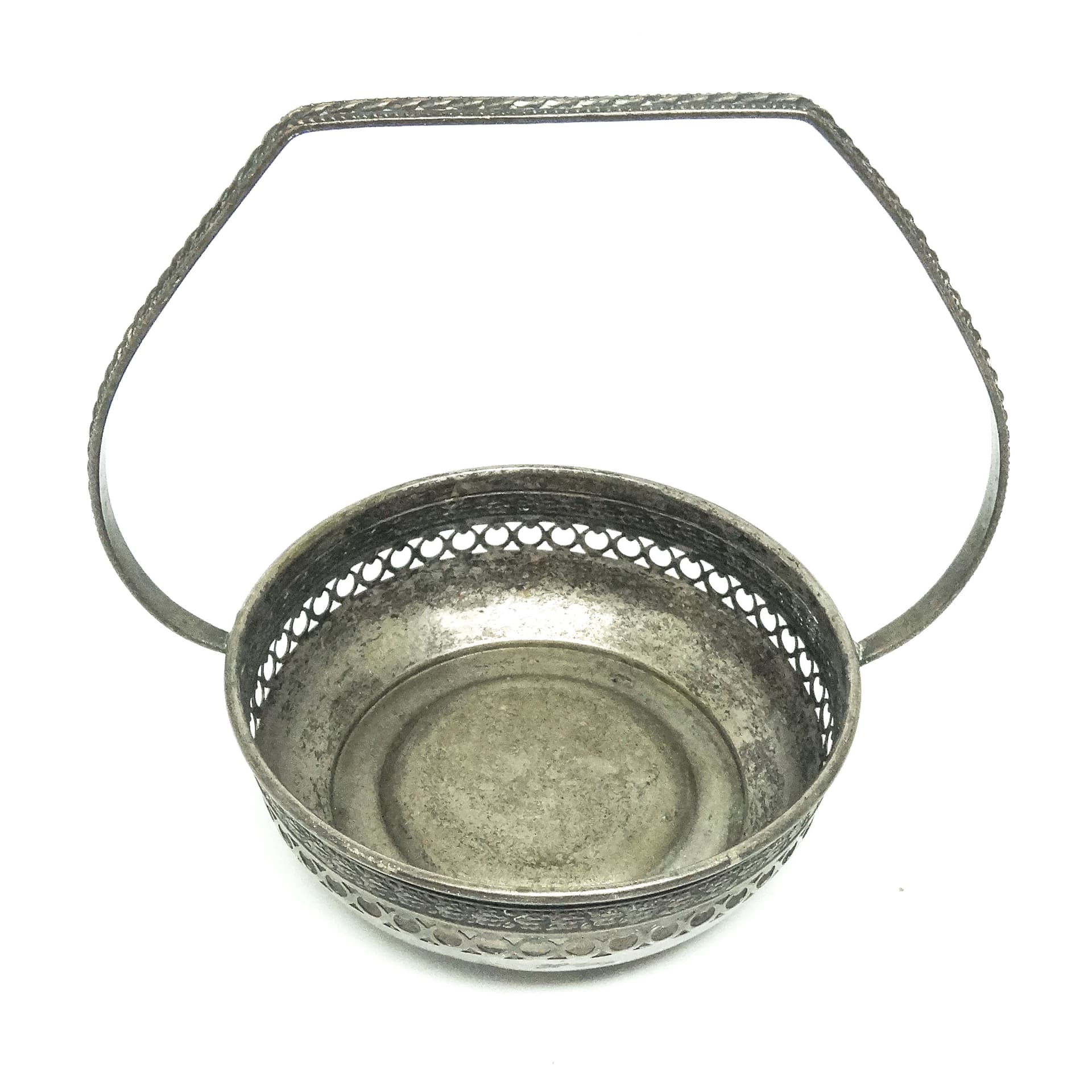 Art Deco sugar bowl, silver-plated brass, Poland, 1920s. - 189227