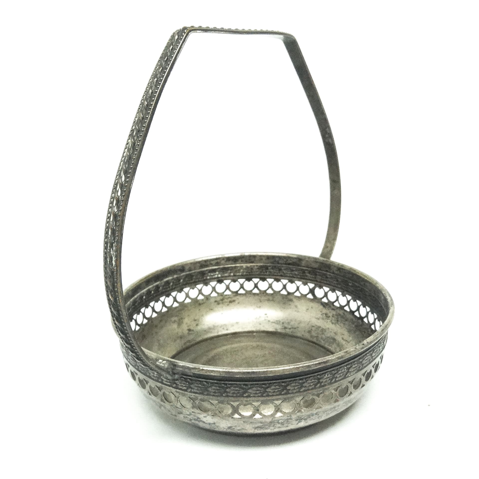 Art Deco sugar bowl, silver-plated brass, Poland, 1920s. - 189225