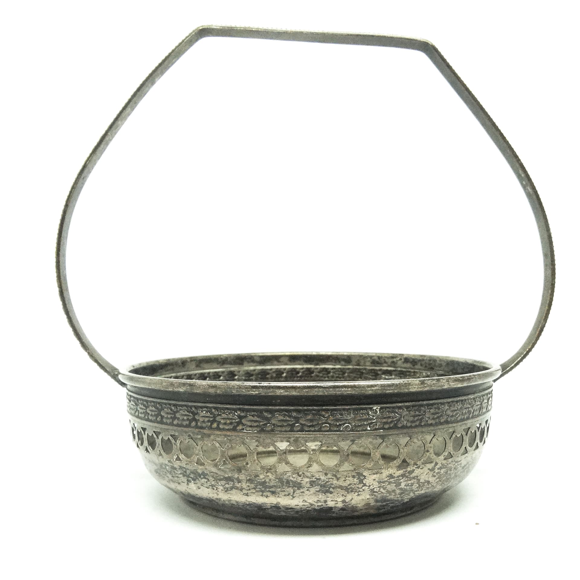 Art Deco sugar bowl, silver-plated brass, Poland, 1920s. - 189224